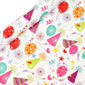 Birthday Wrapping Paper, 3 Rolls - Party Hats and Balloons