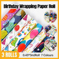 Birthday Wrapping Paper, 3 Rolls - Purple Balloons and Gifts - view 2