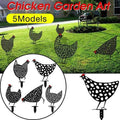 Black Acrylic Chicken Garden Ornament with Ground Stake - Spotted Upright Hen - view 2