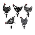 Black Acrylic Chicken Garden Ornament with Ground Stake - Spotted Upright Hen - view 3