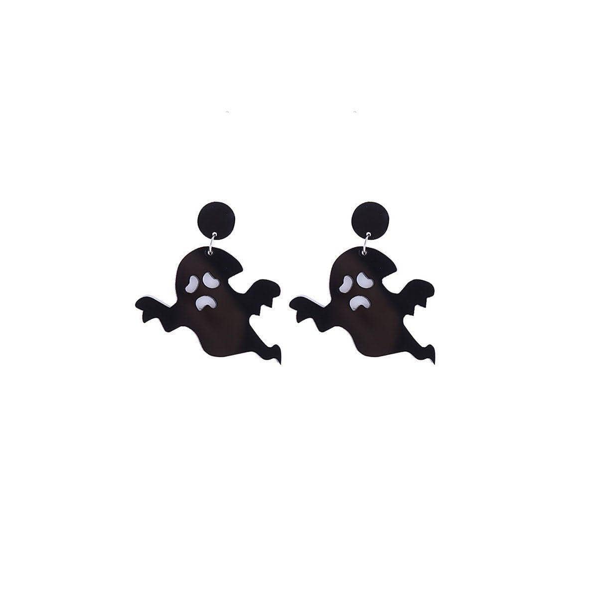 Black Acrylic Halloween Ghost Earrings for Women, Punk Style - view 2