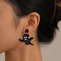 Black Acrylic Halloween Ghost Earrings for Women, Punk Style - view 4