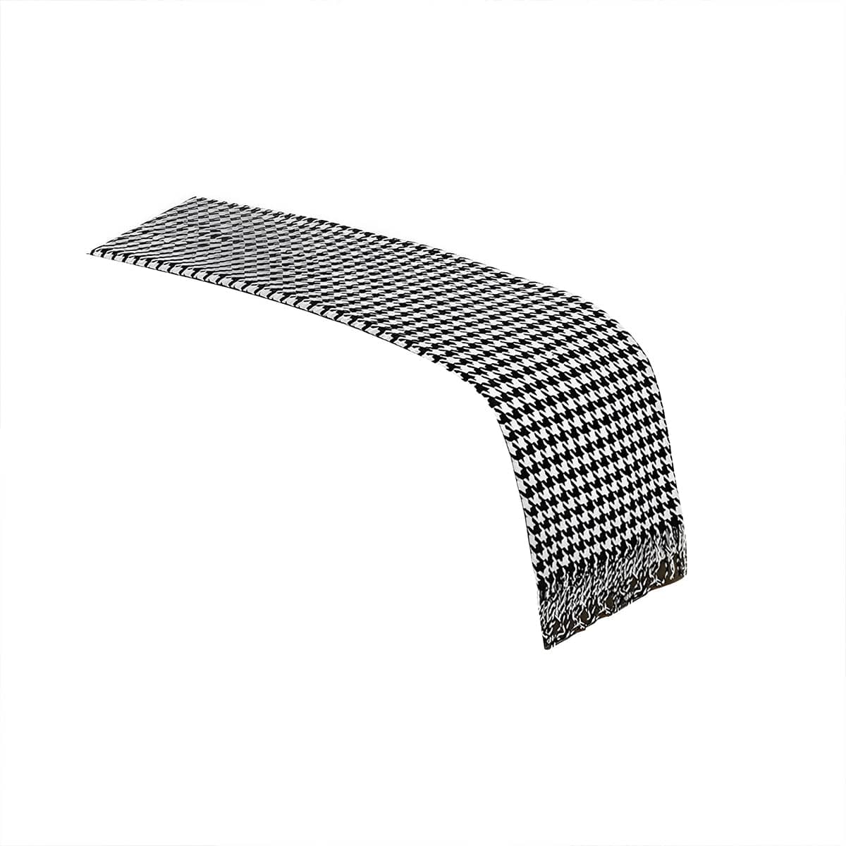 Black and White Houndstooth Bed Runner Throw - 60 x 180 cm