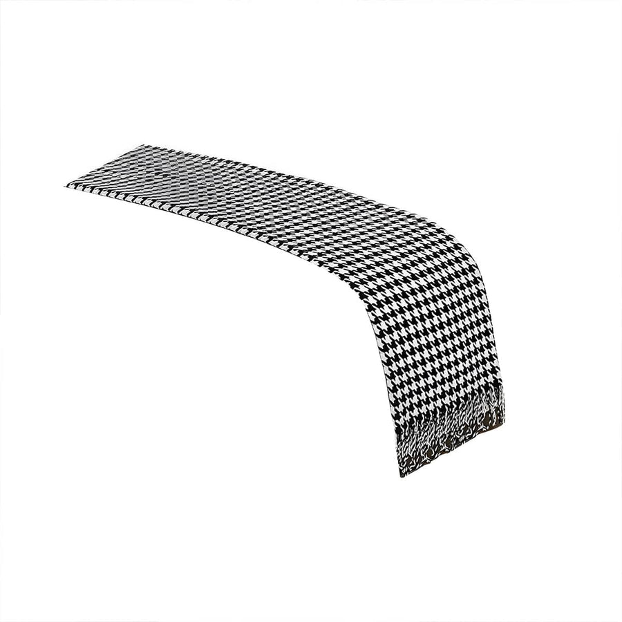 Black and White Houndstooth Bed Runner Throw - 60 x 180 cm