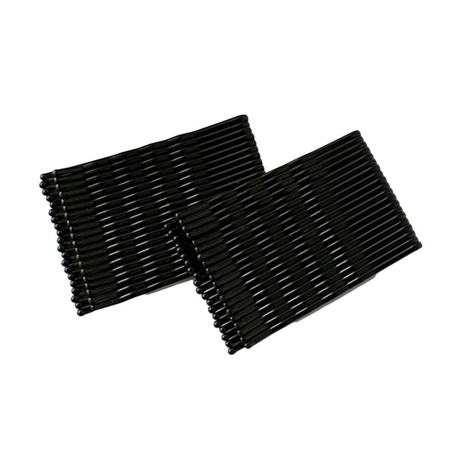 Black Bobby Pins Hair Grips for Salon and Dance, 40 Pack - Long Wave Clip