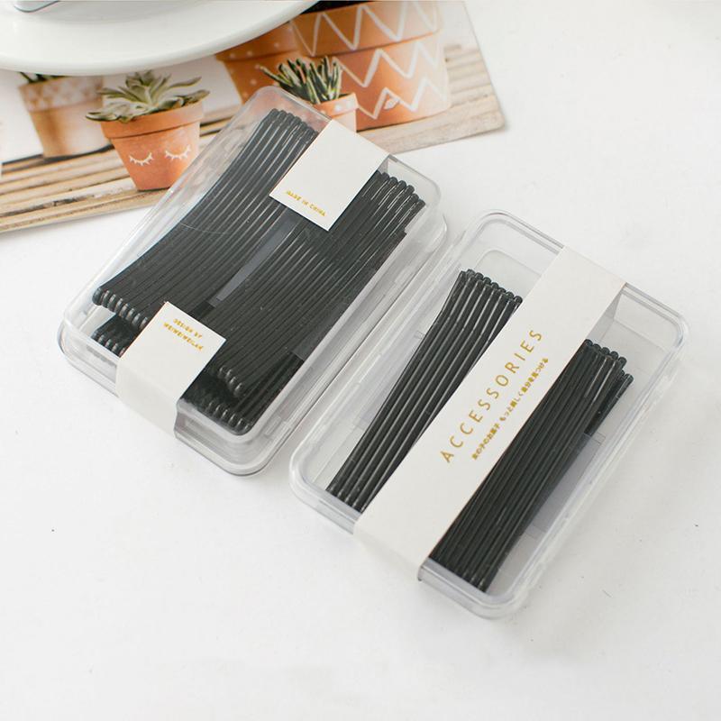 Black Bobby Pins Hair Grips for Salon and Dance, 40 Pack - Long Wave Clip - view 4