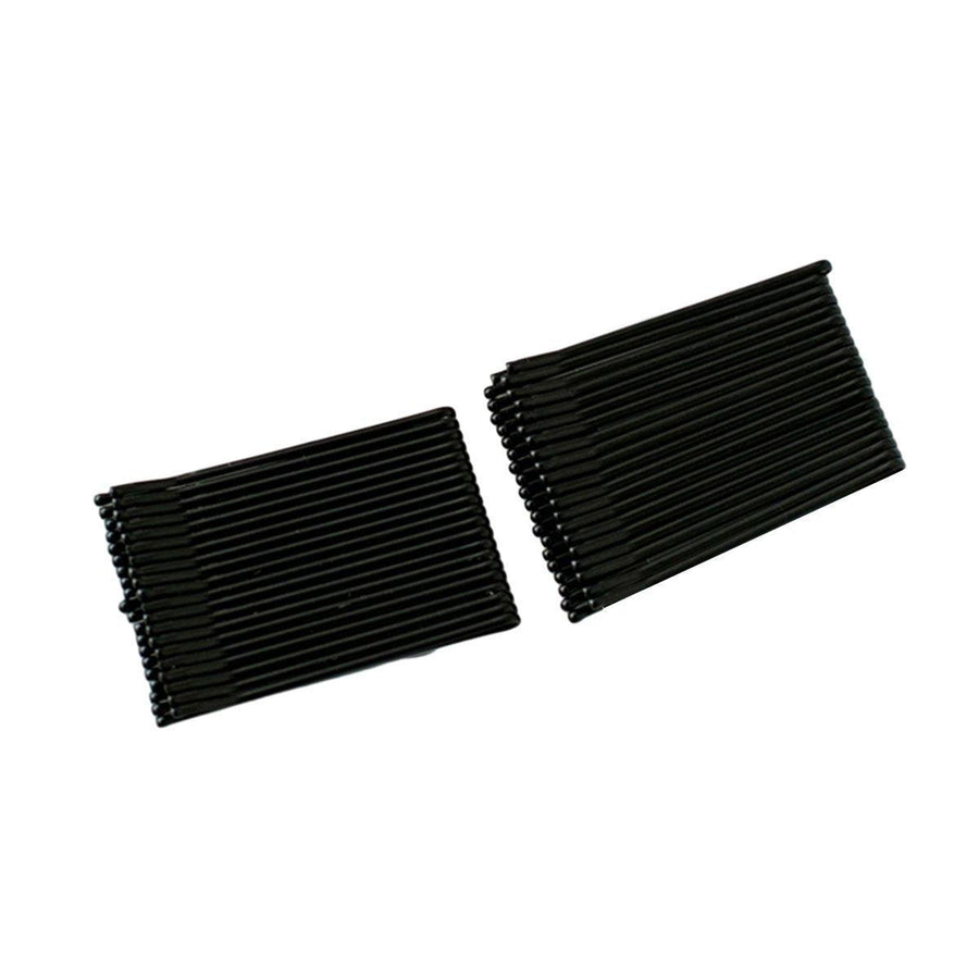 Black Bobby Pins Hair Grips for Salon and Dance, 40 Pack - Short Flat Clip