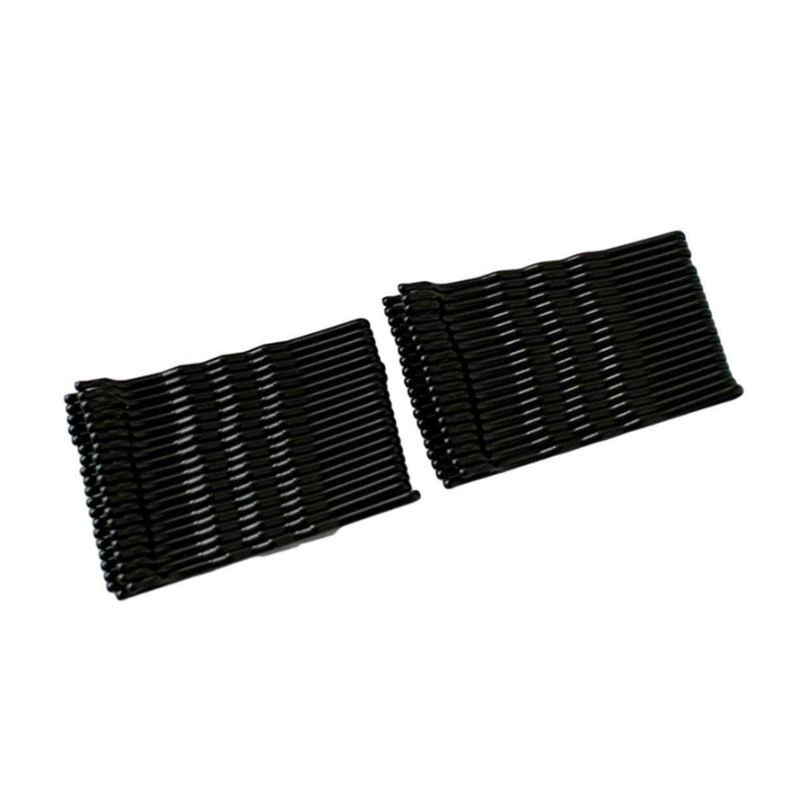Black Bobby Pins Hair Grips for Salon and Dance, 40 Pack - Short Wave Clip