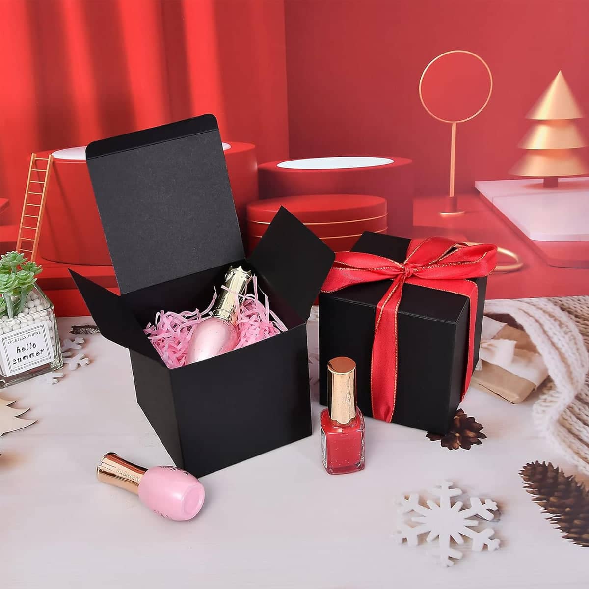 Black Cardboard Gift Boxes, Set of 20 for Shipping and Storage - 9 x 9 x 9 cm - view 5