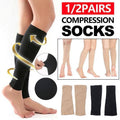Black Compression Calf Socks, Leg Support Sleeve - 1 Pair - view 2