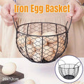 Black Iron Egg Basket Fruit Storage Basket Kitchen Organiser Holder