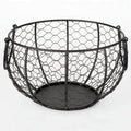 Black Iron Egg Basket Fruit Storage Basket Kitchen Organiser Holder - view 2