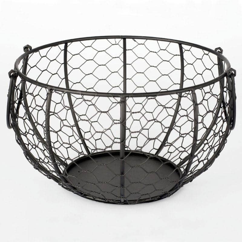 Black Iron Egg Basket Fruit Storage Basket Kitchen Organiser Holder - view 2