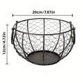 Black Iron Egg Basket Fruit Storage Basket Kitchen Organiser Holder - view 3