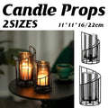 Black Iron Spiral Candle Holder with Glass Shade, Decorative Candlestick - Size L (11 x 22 cm) - view 2