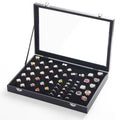 Black Jewellery Display Box with Dustproof Clear Lid and Velvet Lining - view 2