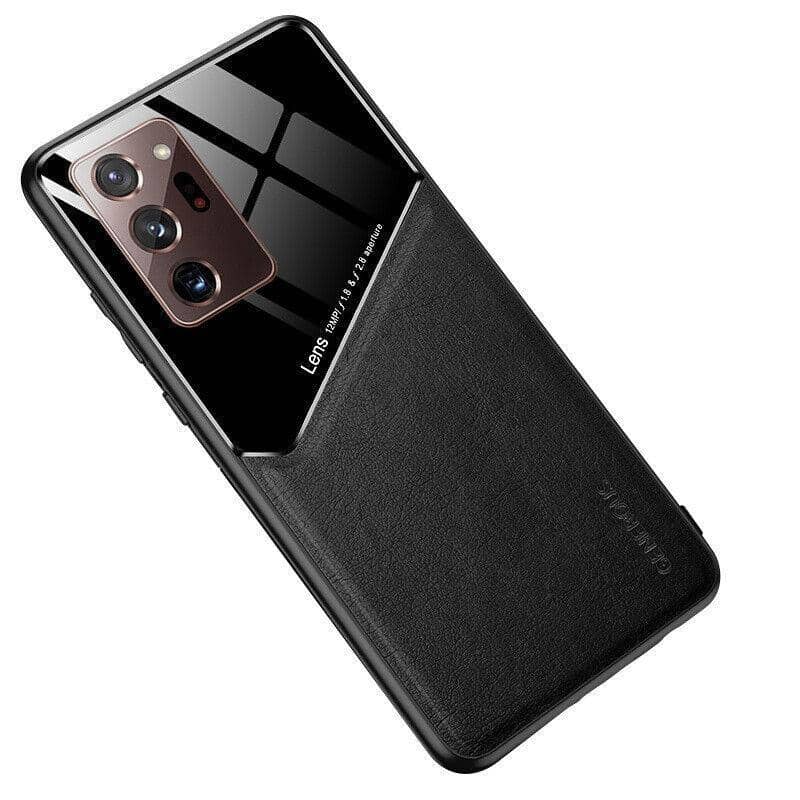 Black Leather Phone Case - Samsung Galaxy S20 Plus