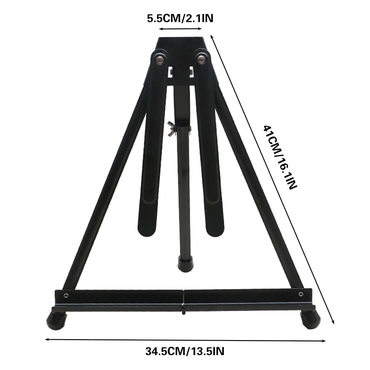 Black Metal Tabletop Easel Stand with Adjustable Arms for Painting and Display - view 3