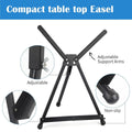 Black Metal Tabletop Easel Stand with Adjustable Arms for Painting and Display - view 5