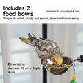 Black Multi Level Parrot Stand with Bowls Tray and Wheels - view 5