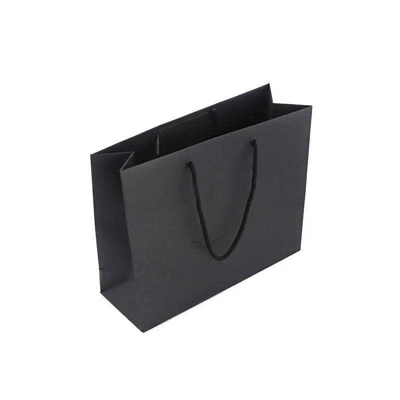 Black Paper Gift Bags with Rope Handles - 25 x 30 x 13.5 cm, Pack of 150