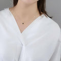 Black Pendant Clavicle Chain Necklace for Women, Copper with Gold-Tone Finish - view 5
