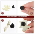Black Plastic Butterfly Pin Backs for Badges and Lapel Pins - Pack of 50 - view 4