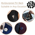 Black Plastic Butterfly Pin Backs for Badges and Lapel Pins - Pack of 50 - view 5
