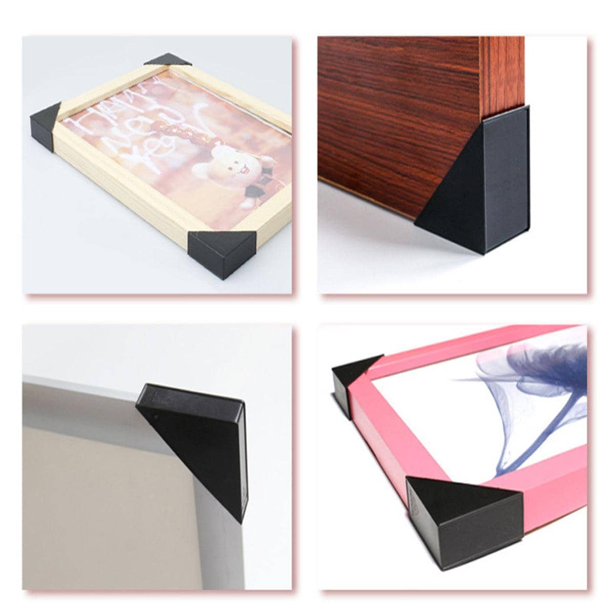 Black Plastic Corner Protectors for Furniture and Frames, Pack of 100 - 70mm - view 5