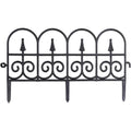 Black Plastic Garden Border Fence, 12 Panels - Decorative Hedge Edging - view 2