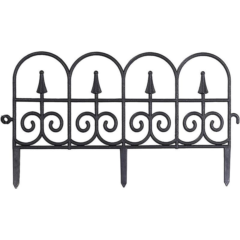 Black Plastic Garden Border Fence, 12 Panels - Decorative Hedge Edging - view 2