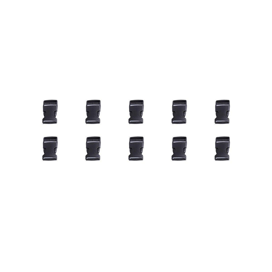Black Plastic Quick Release Buckles for Bags and Straps, 20 mm - Pack of 10