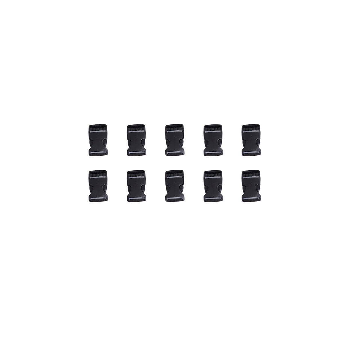Black Plastic Quick Release Buckles for Bags and Straps, 25 mm - Pack of 10