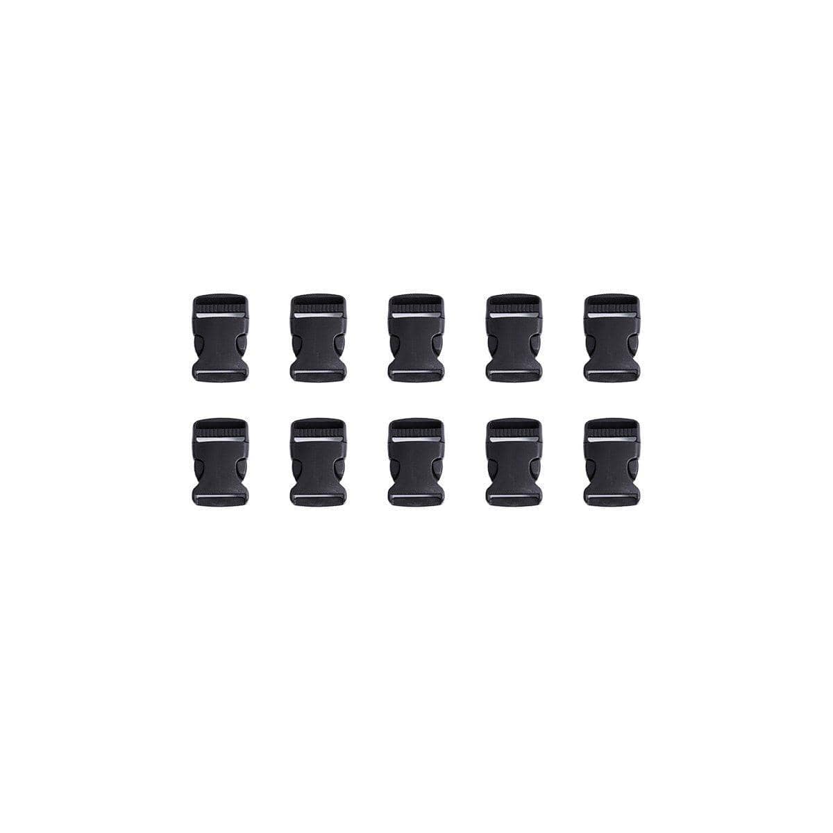 Black Plastic Quick Release Buckles for Bags and Straps, 32 mm - Pack of 10