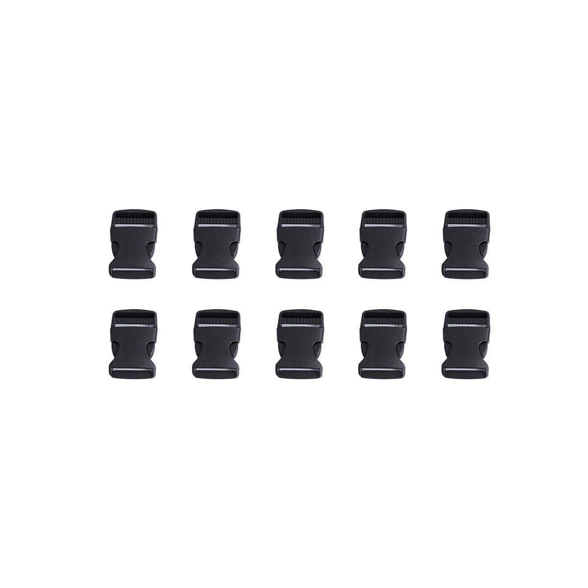 Black Plastic Quick Release Buckles for Bags and Straps, 38 mm - Pack of 10