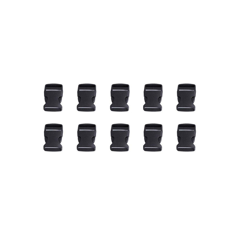 Black Plastic Quick Release Buckles for Bags and Straps, 38 mm - Pack of 10