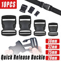 Black Plastic Quick Release Buckles for Bags and Straps, 38 mm - Pack of 10 - view 2