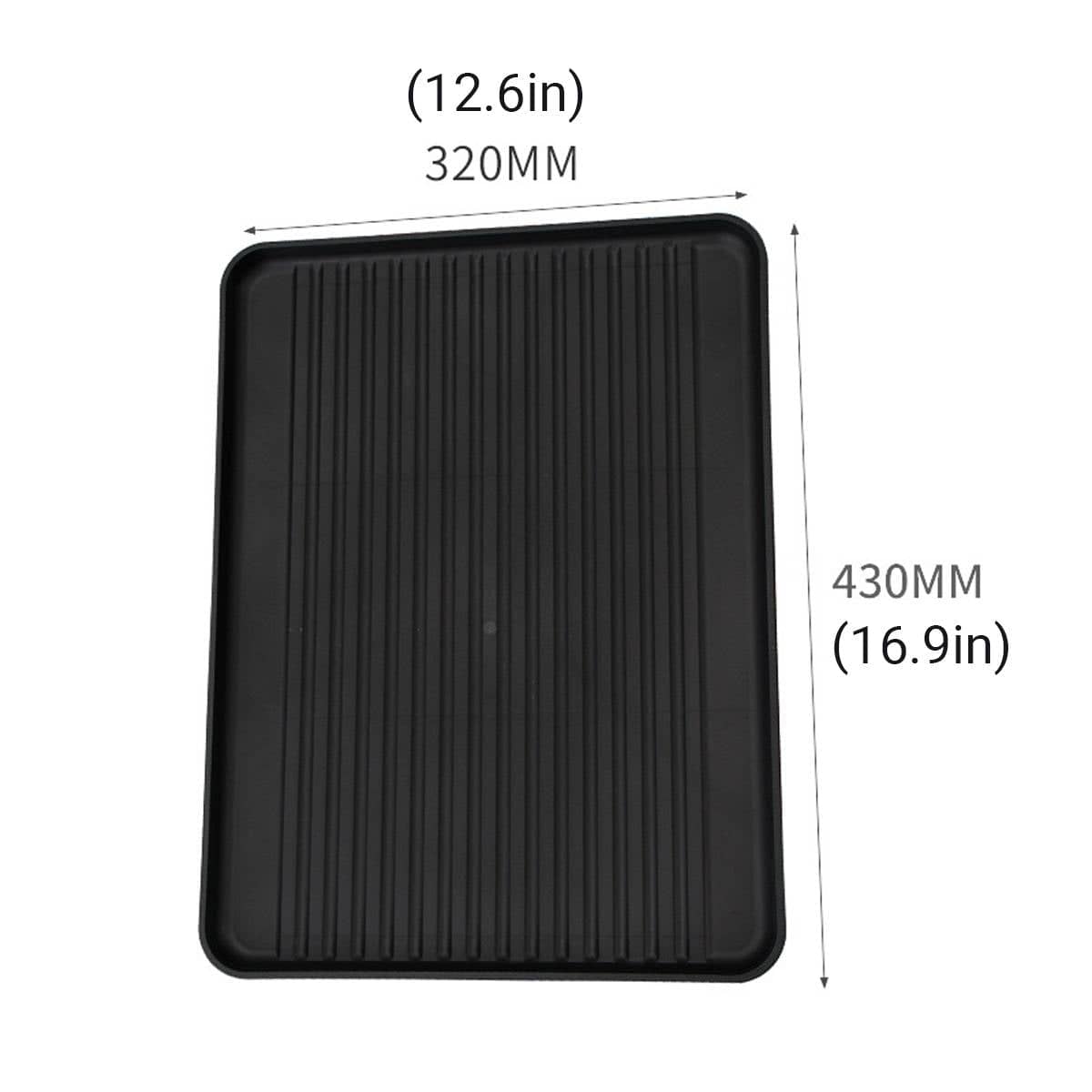 Black Plastic Utility Trays Set of 12 Ribbed Drip Mat Organiser - view 3