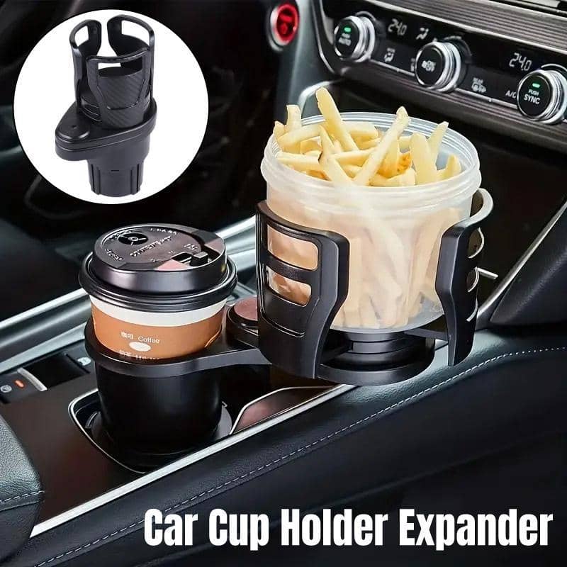 Black Rotatable Car Cup Holder, 360 Degree Adjustable Drink Holder