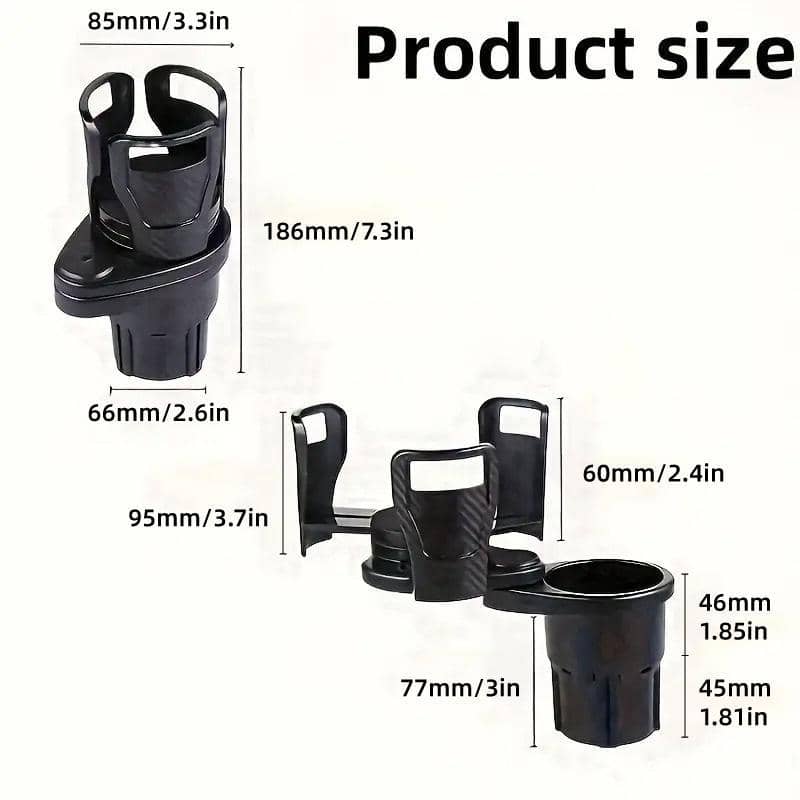 Black Rotatable Car Cup Holder, 360 Degree Adjustable Drink Holder - view 3
