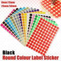 Black Round Sticker Dots Adhesive Labels - 13mm, 132 Dots, 5 Sheets - view 2