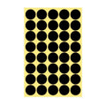 Black Round Sticker Dots Adhesive Labels - 25mm, 40 Dots, 1 Sheet