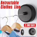 Black Round Wall Mounted Retractable Clothesline for Bathroom, Balcony and Hotel Use