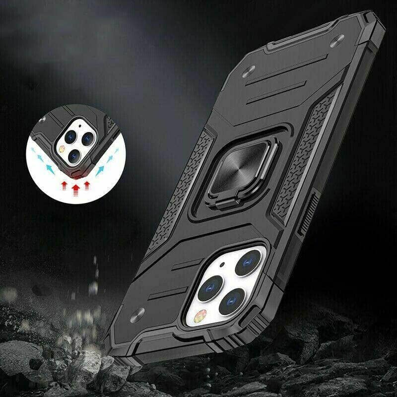 Black Shockproof Rugged Case with Ring Stand for iPhone 11 Pro - view 5