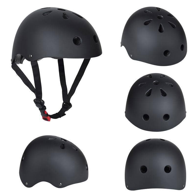 Black Skate and Bike Helmet with Adjustable Fit - Medium (Head 55-57 cm)