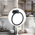 Black Stainless Steel Oval Towel Rings, Non-Perforated Adhesive Mount, Pack of 2 - view 5