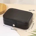 Black Travel Jewellery Box, PU Leather Organiser Case for Rings and Necklaces - view 3