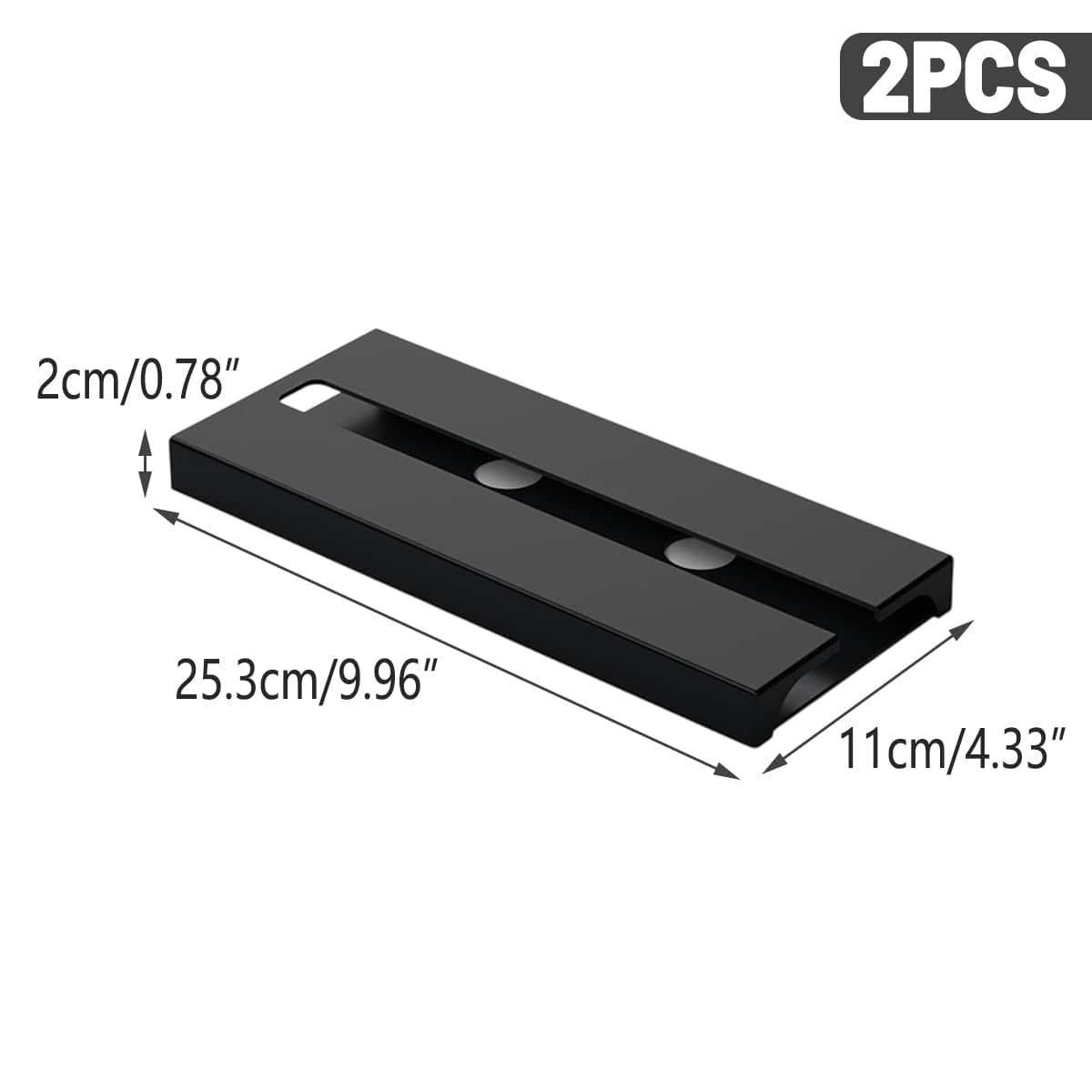 Black Under Cabinet Wine Glass Hanging Rack, Set of 2 Stemware Storage and Drying Rack - view 3