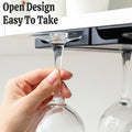 Black Under Cabinet Wine Glass Hanging Rack, Set of 2 Stemware Storage and Drying Rack - view 5