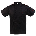 Black Unisex Chef Coat Jacket with Mesh Sleeves - Size 2XL (Bust 122 cm)